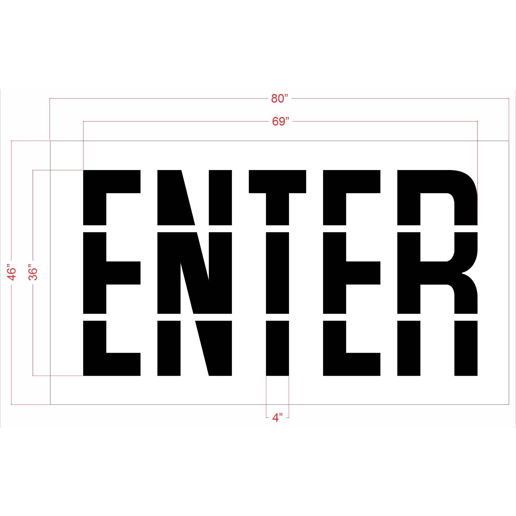 36" Sams Club ENTER Stencil - High-quality stencil for pavement marking, durable and reusable