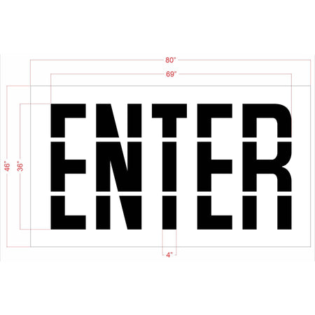 36" Sams Club ENTER Stencil - High-quality stencil for pavement marking, durable and reusable