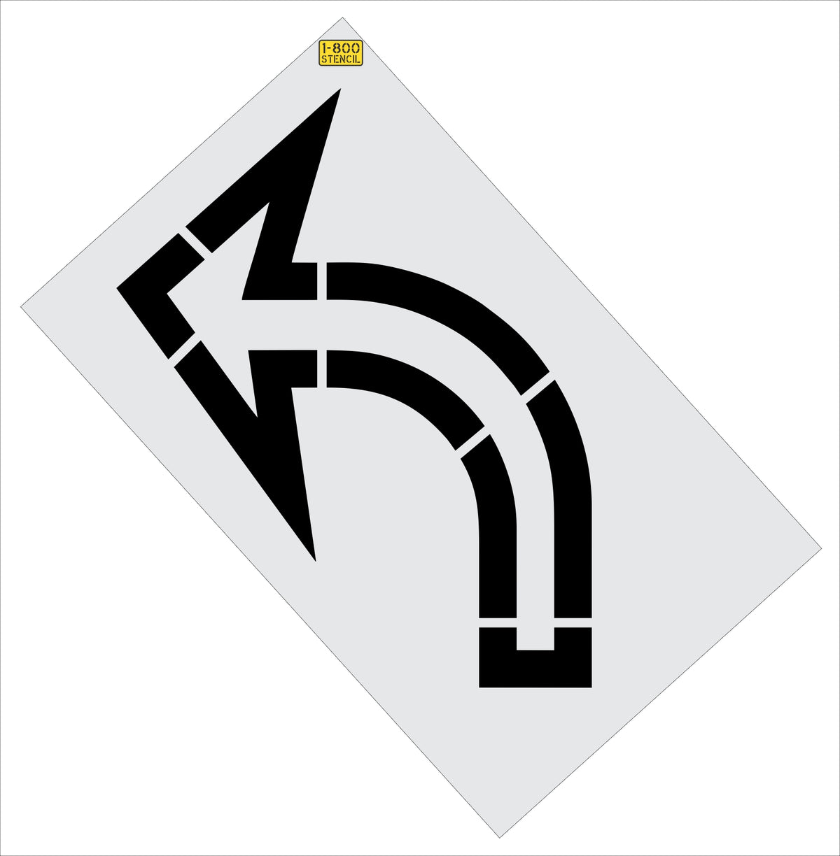 64" Sams Club Open Left Turn Arrow Stencil - High-quality stencil for pavement marking, durable and reusable