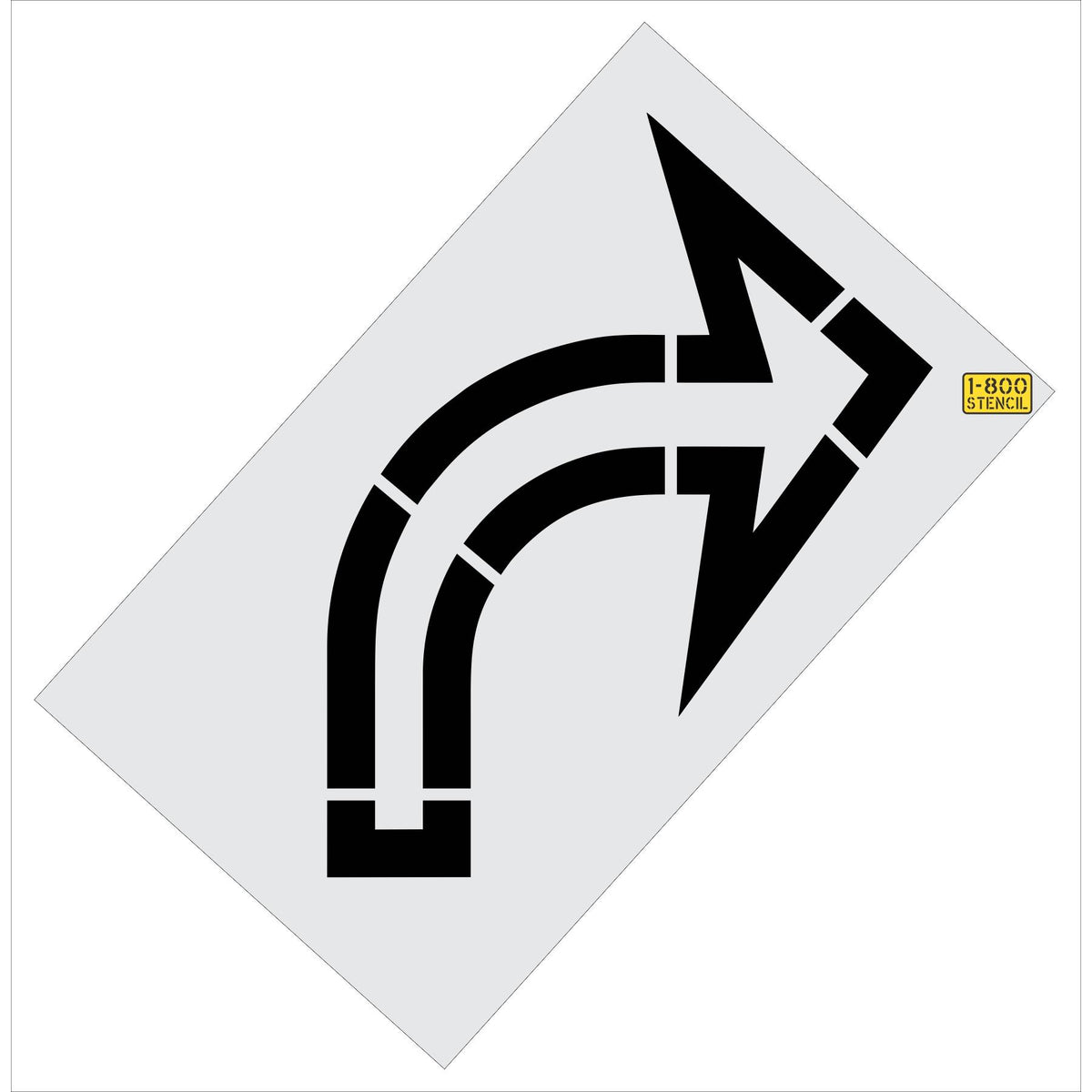 64" Sams Club Open Right Turn Arrow Stencil - High-quality stencil for pavement marking, durable and reusable