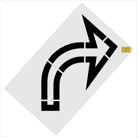 64" Sams Club Open Right Turn Arrow Stencil - High-quality stencil for pavement marking, durable and reusable