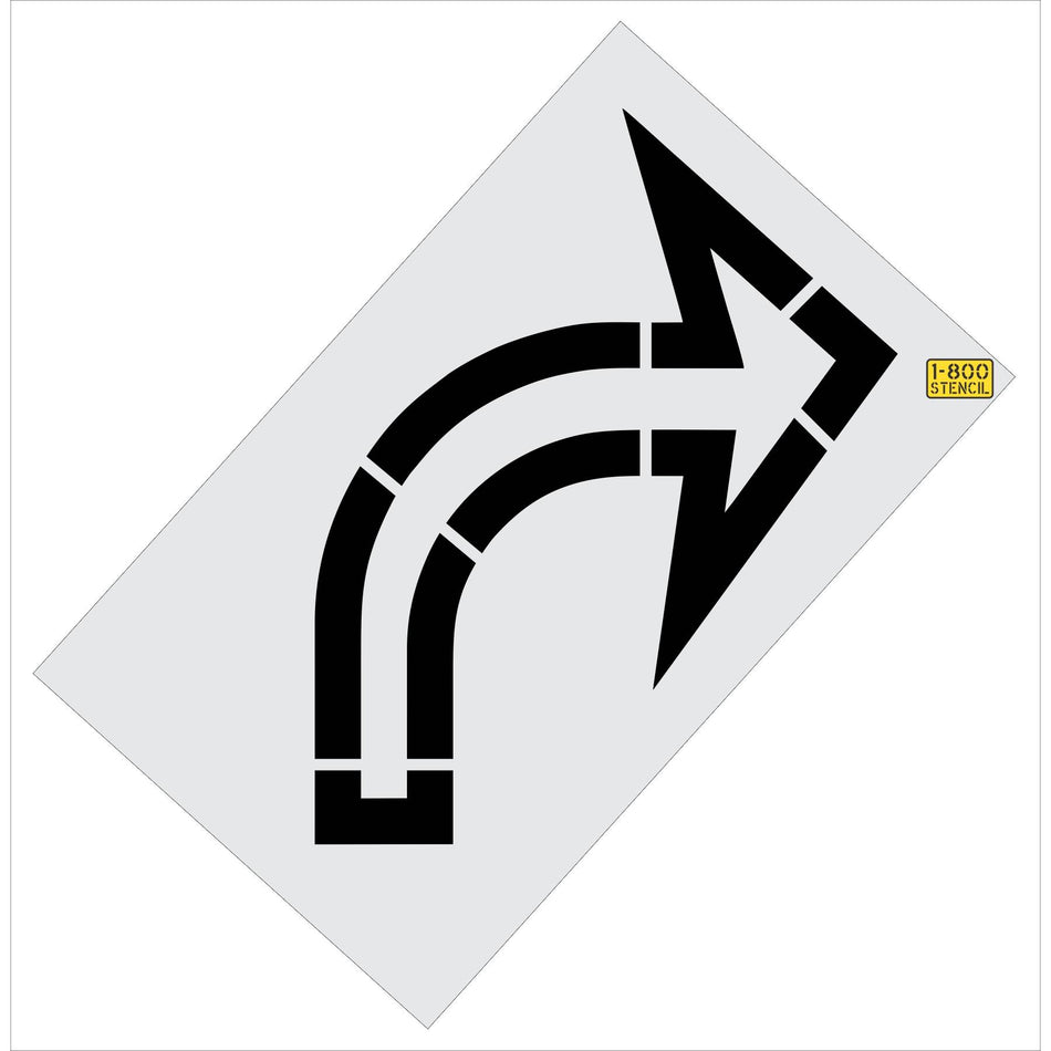64" Sams Club Open Right Turn Arrow Stencil - High-quality stencil for pavement marking, durable and reusable