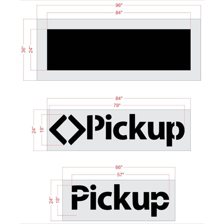 57 inch Sam’s Club Pickup no bridging 3 piece stencil for curbside pickup parking lot pavement striping