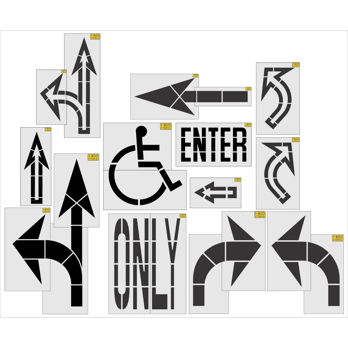 {12 pc} Sams Club Current Spec Stencil Kit - High-quality stencil for pavement marking, durable and reusable