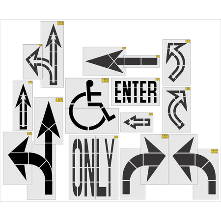 {12 pc} Sams Club Current Spec Stencil Kit - High-quality stencil for pavement marking, durable and reusable