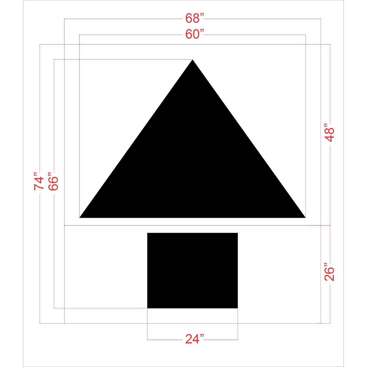 66 inch Taco Bell straight arrow stencil for drive-thru and parking lot traffic direction pavement striping applications