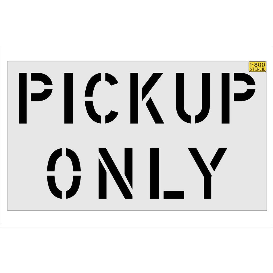 45 inch Taco Bell PICKUP ONLY stencil for curbside pickup and drive-thru pavement striping applications