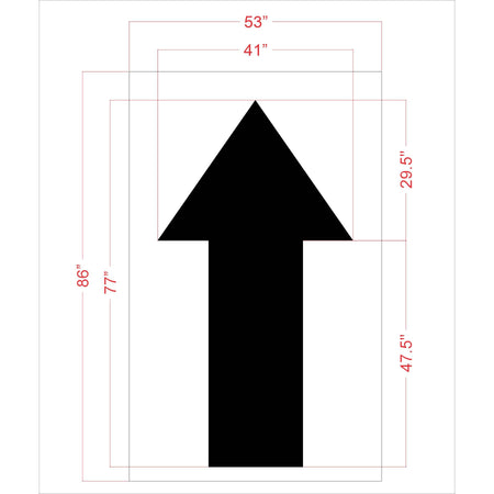 77 inch Tim Hortons straight arrow stencil for drive-thru and parking lot traffic direction pavement striping