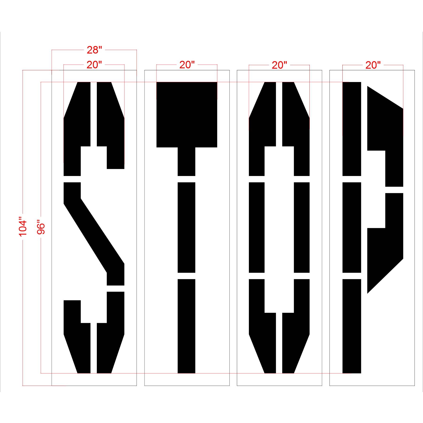 96" Walmart STOP Block Stencil - High-quality stencil for pavement marking, durable and reusable
