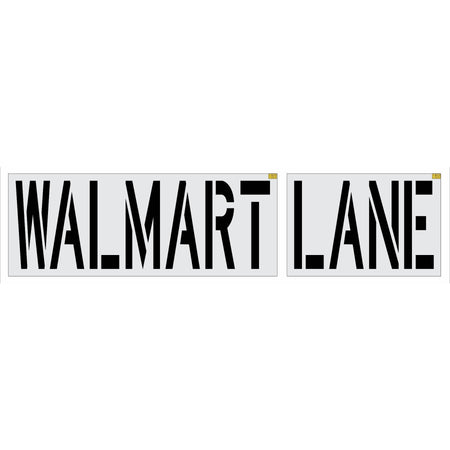 36" Walmart WALMART LANE Stencil - High-quality stencil for pavement marking, durable and reusable