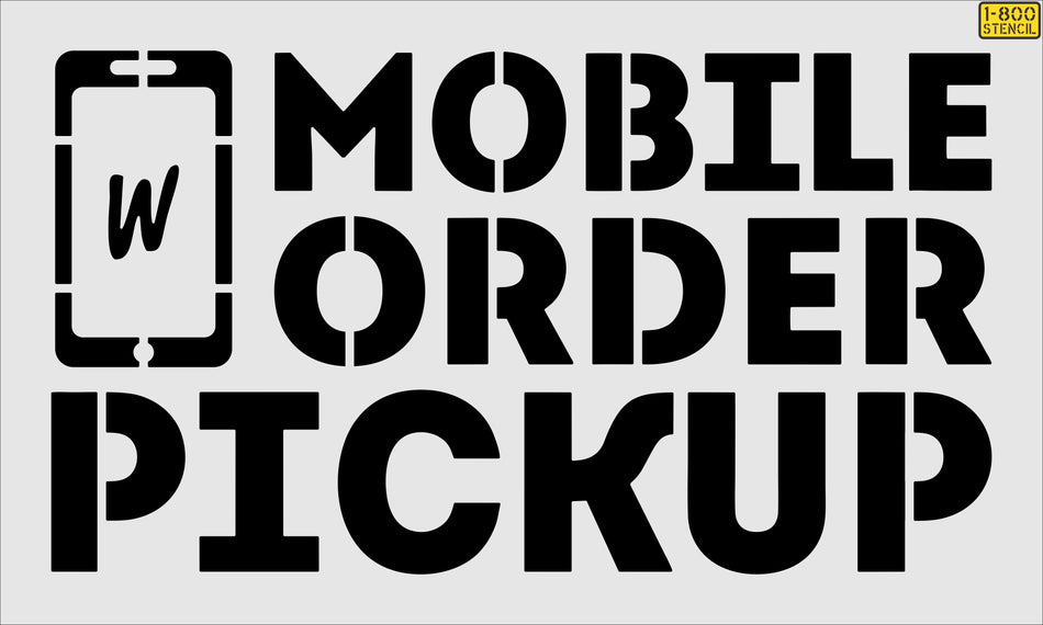 30" Wendy's MOBILE ORDER PICKUP Stencil