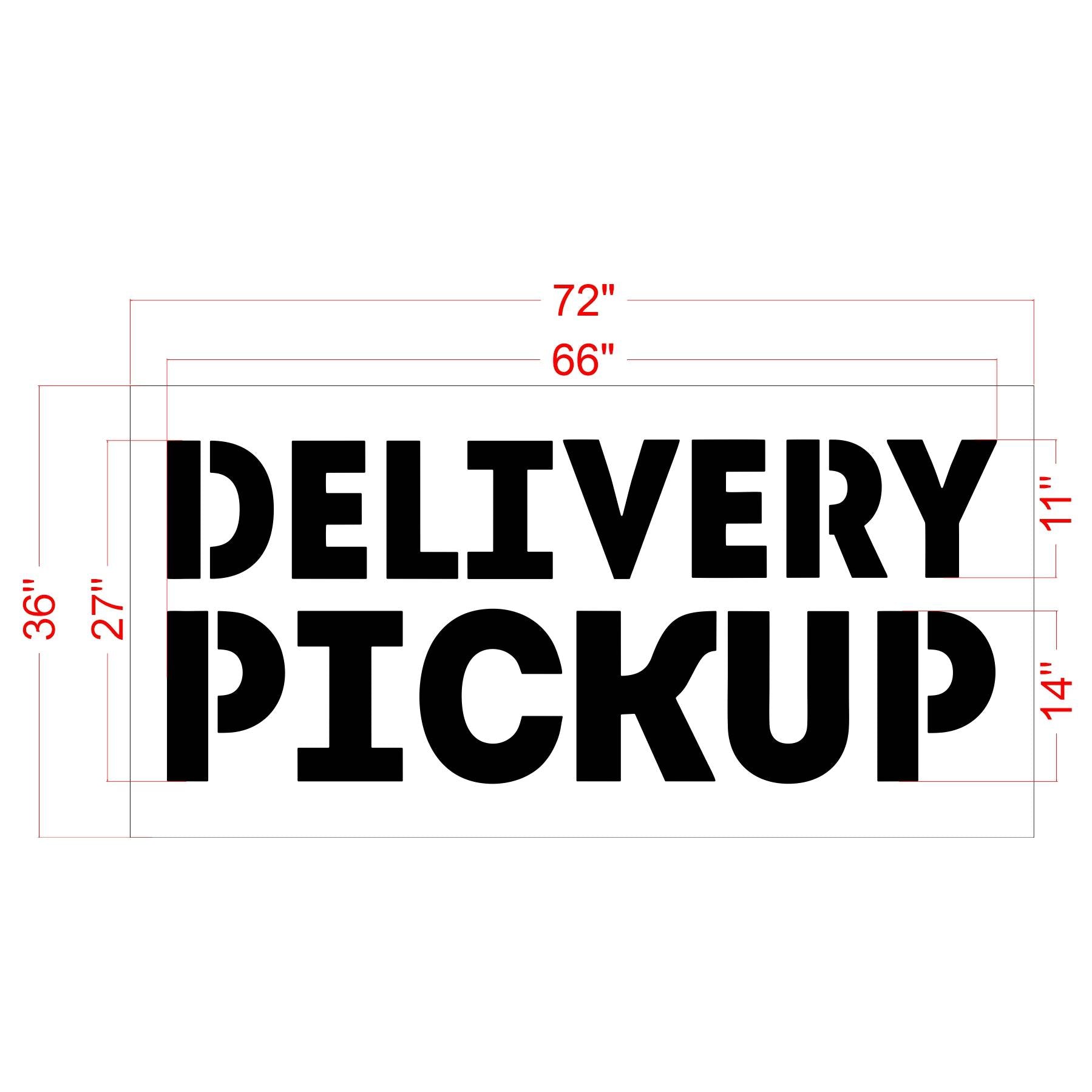 27 inch Wendy’s DELIVERY PICKUP stencil for curbside and parking lot pavement striping applications