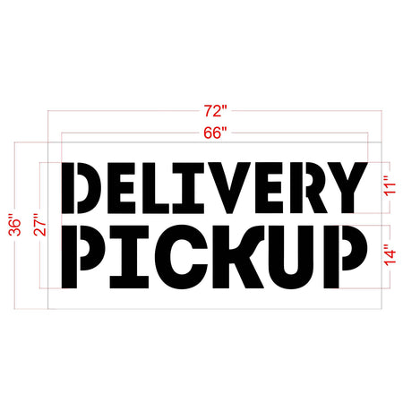 27 inch Wendy’s DELIVERY PICKUP stencil for curbside and parking lot pavement striping applications