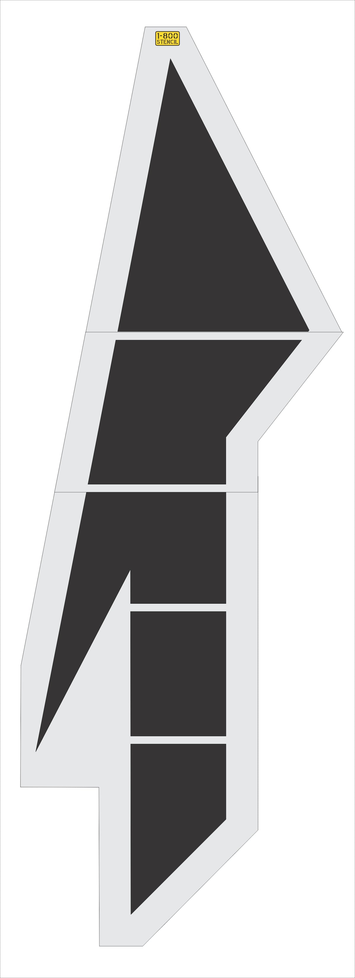 216 inch MUTCD lane drop pavement marking stencil for highway and roadway striping applications
