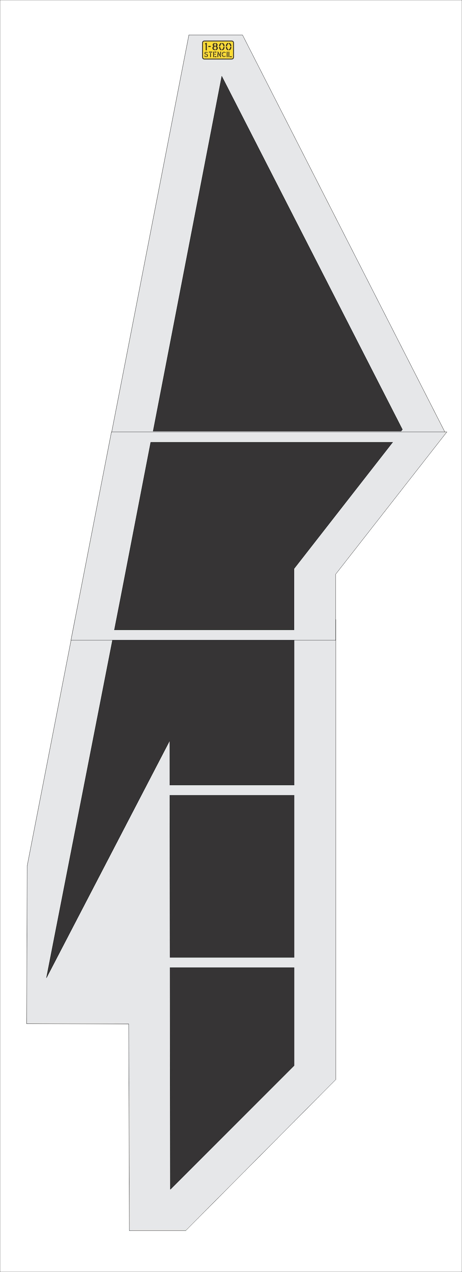 216 inch MUTCD lane drop pavement marking stencil for highway and roadway striping applications