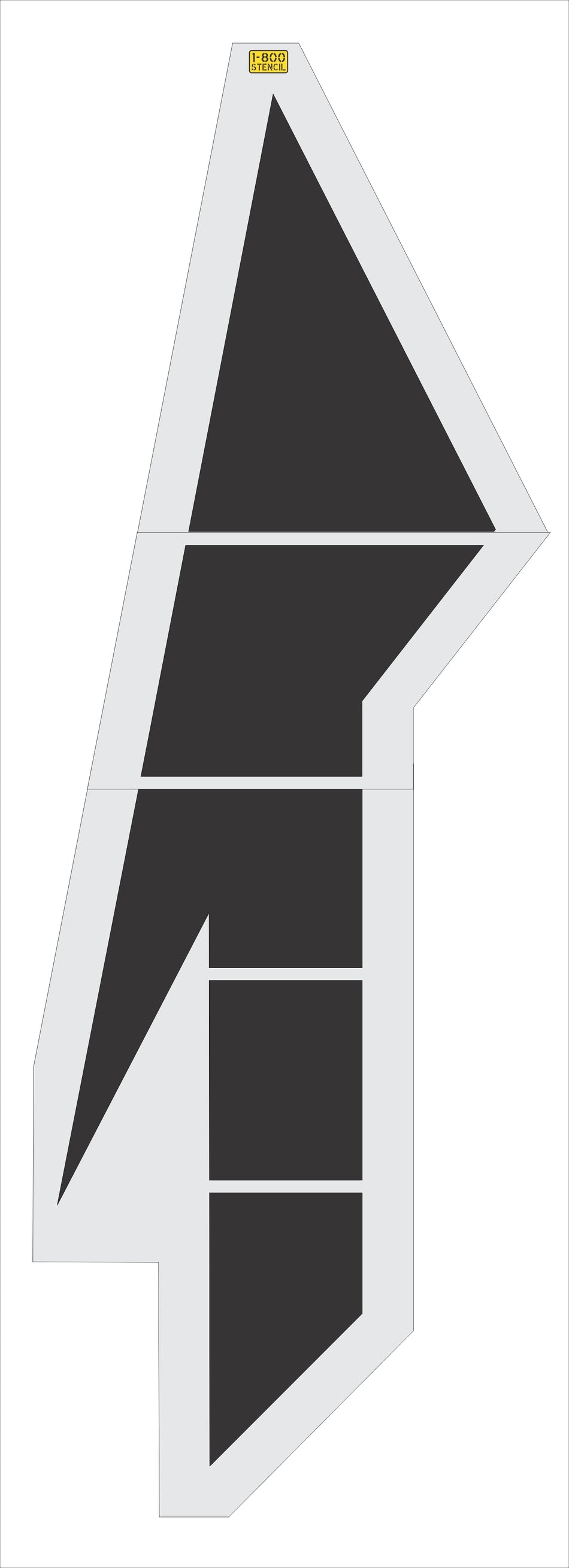 216 inch MUTCD lane drop pavement marking stencil for highway and roadway striping applications