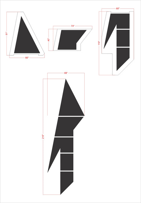 216 inch MUTCD lane drop pavement marking stencil for highway and roadway striping applications