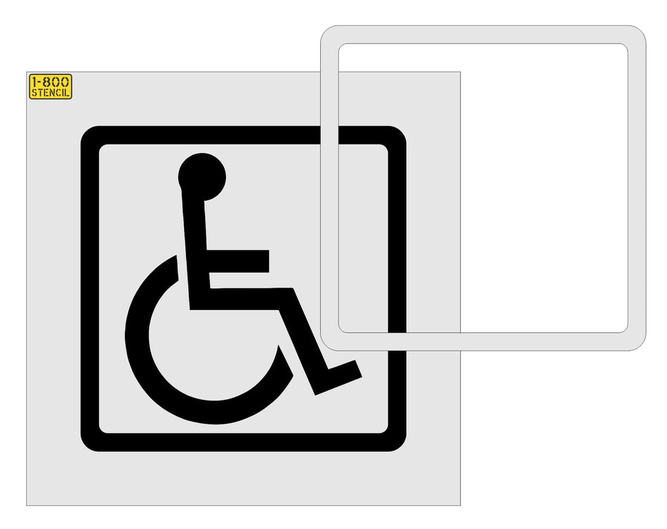 30" Handicap Stencil with 36" Solid Border and 36" Background