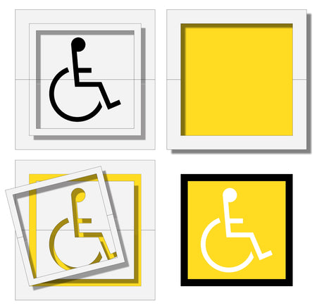 72" Handicap w/ 96" Border and 96" Background Stencil - High-quality stencil for pavement marking, durable and reusable