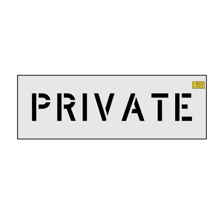 4 inch PRIVATE pavement marking stencil for curb and restricted parking striping applications