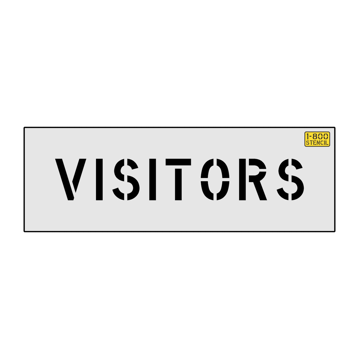 4 inch VISITORS pavement marking stencil for curb and designated visitor parking striping applications