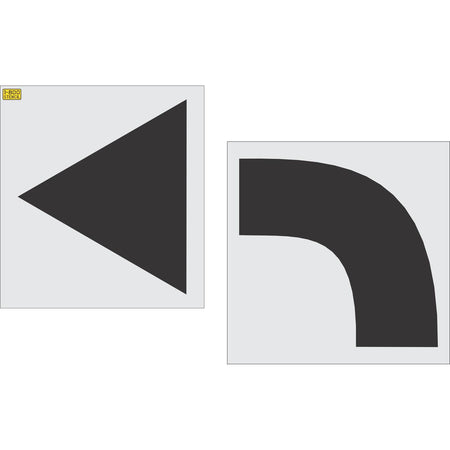 84 inch turn arrow stencil for commercial parking lot and roadway directional pavement striping