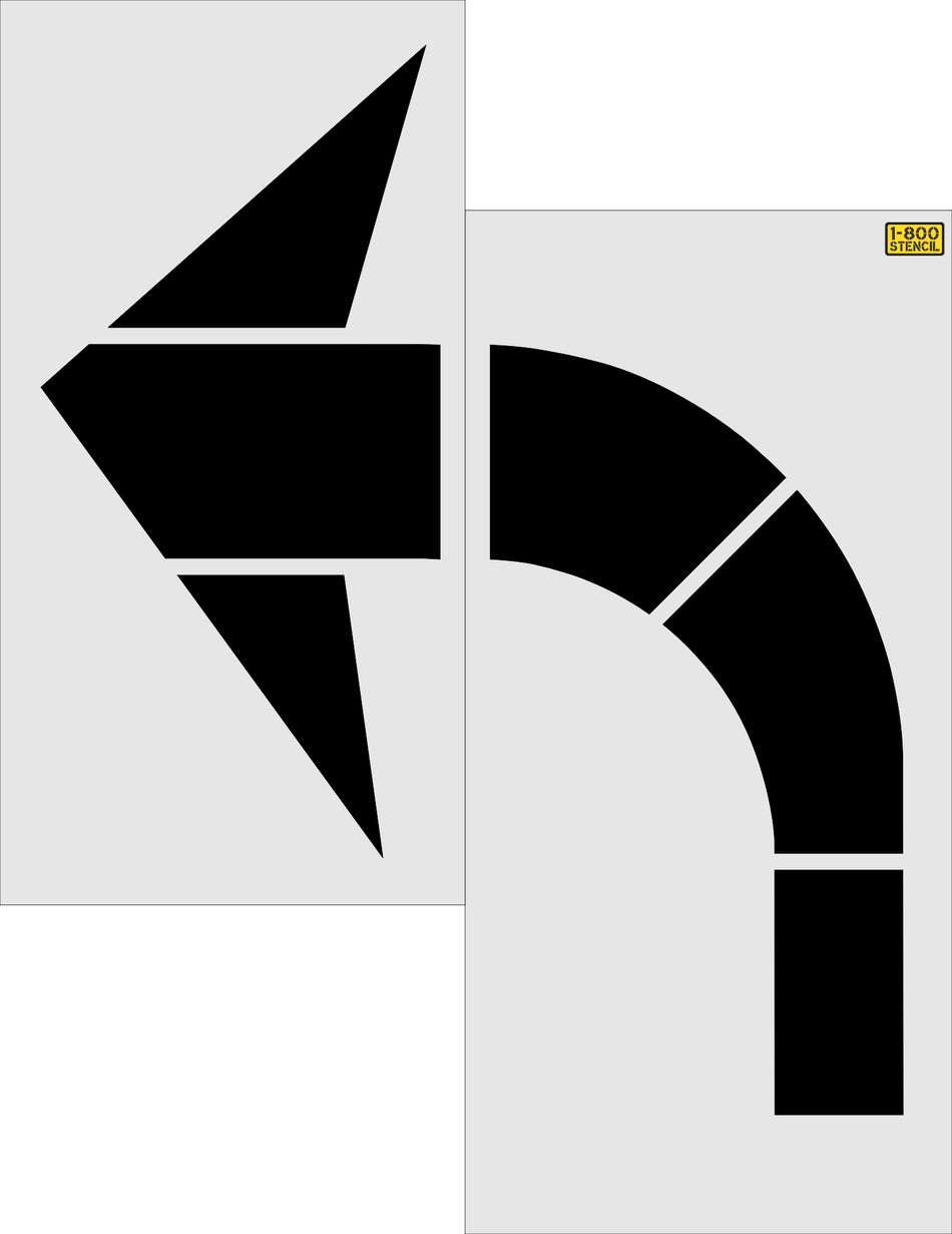 96" Alaska DOT Turn Lane Arrow Stencil