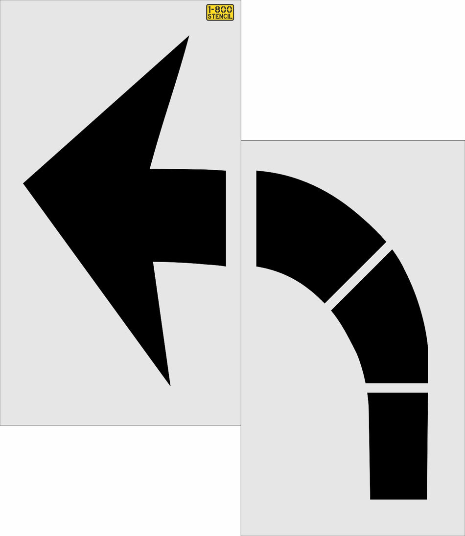 96" Alabama DOT Turn Lane Arrow Stencil