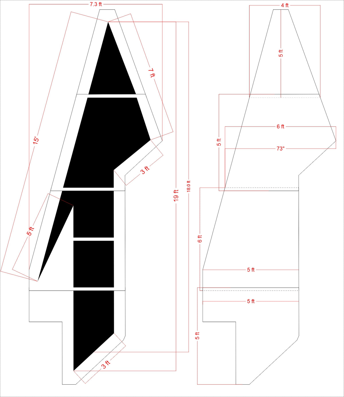 228 inch Alabama DOT lane drop arrow stencil for roadway lane reduction and traffic transition pavement striping applications