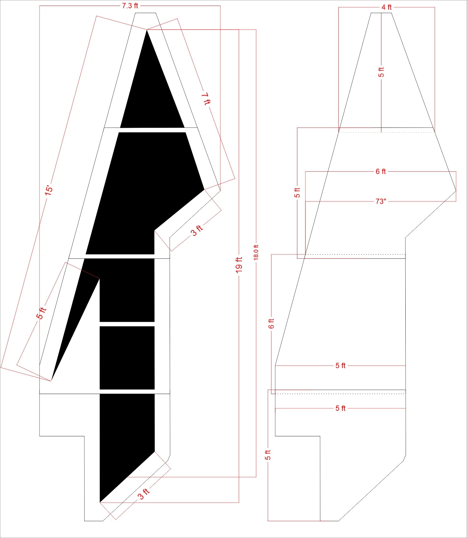 228 inch Alabama DOT lane drop arrow stencil for roadway lane reduction and traffic transition pavement striping applications
