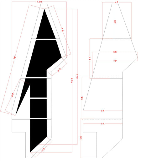228 inch Alabama DOT lane drop arrow stencil for roadway lane reduction and traffic transition pavement striping applications