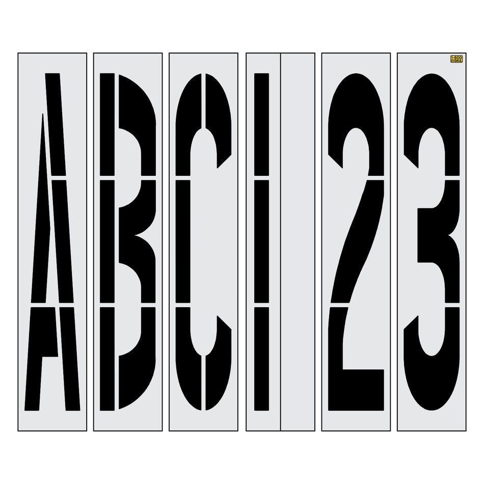 98 inch Arizona DOT alphabet and number kit stencil for roadway lettering and pavement striping applications