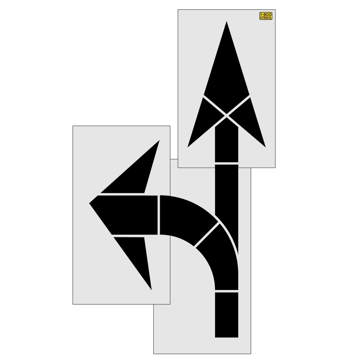 156 inch California DOT combo arrow kit stencil for multi-direction roadway pavement striping applications