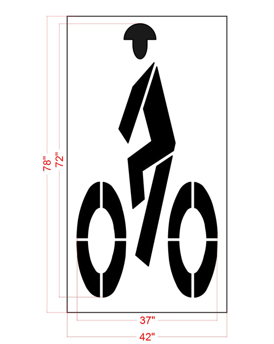 72" California DOT Bike Lane Symbol Stencil
