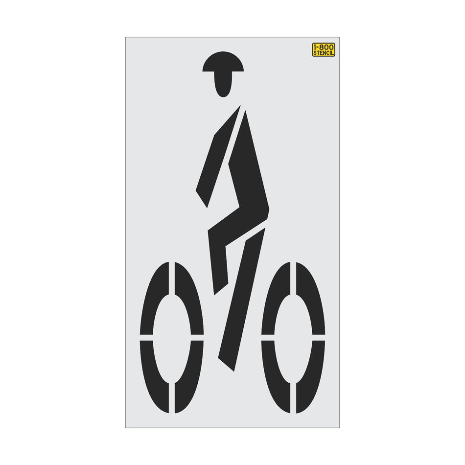 78" California DOT Bike Lane Symbol Stencil