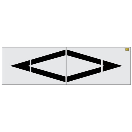 144" California DOT Preferential Lane Symbol Stencil - High-quality stencil for pavement marking, durable and reusable
