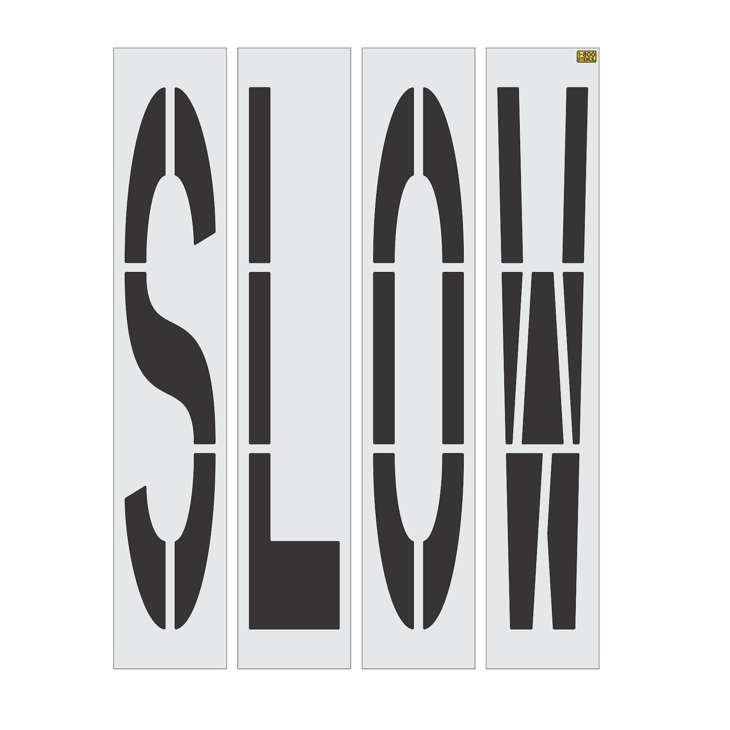96 inch California DOT SLOW wording stencil for roadway warning and pavement striping applications