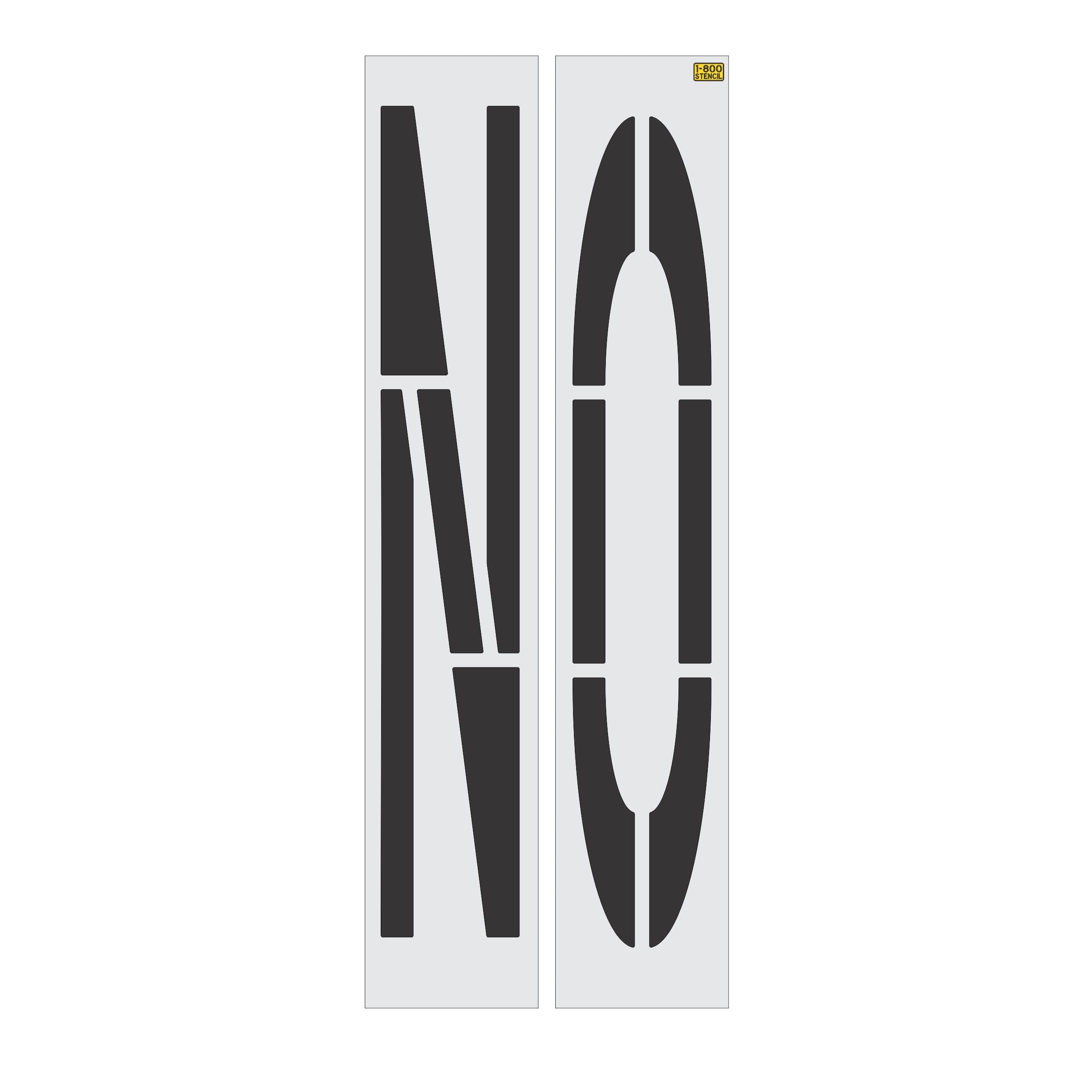 96 inch California DOT NO wording stencil for roadway traffic control and pavement striping applications