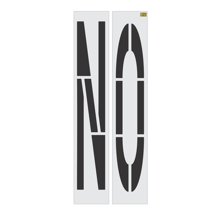 96 inch California DOT NO wording stencil for roadway traffic control and pavement striping applications