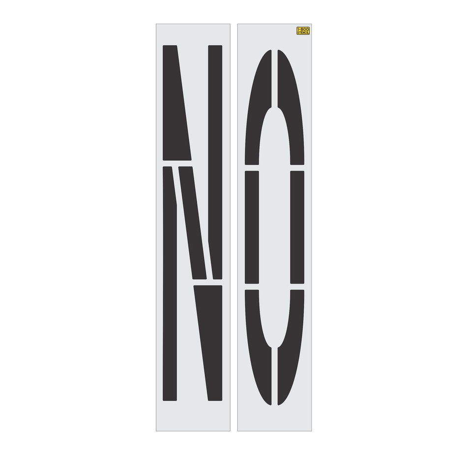 96 inch California DOT NO wording stencil for roadway traffic control and pavement striping applications