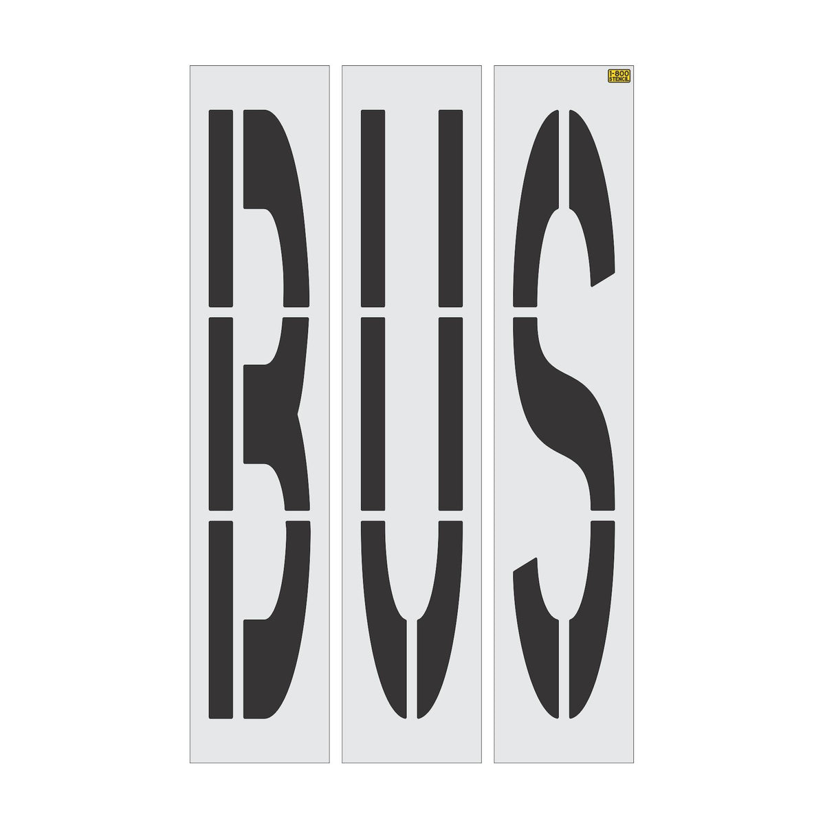 96 inch California DOT BUS wording stencil for bus lane and roadway pavement striping applications