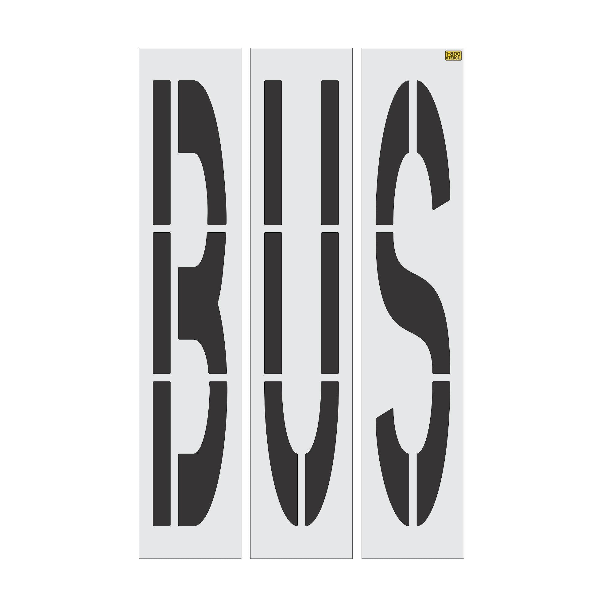96 inch California DOT BUS wording stencil for bus lane and roadway pavement striping applications