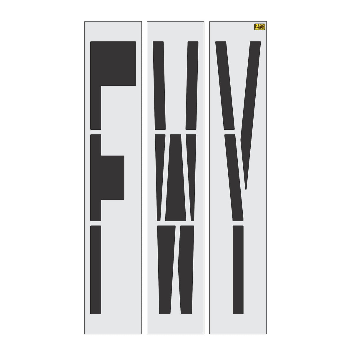 96 inch California DOT FWY wording stencil for freeway and highway pavement striping applications