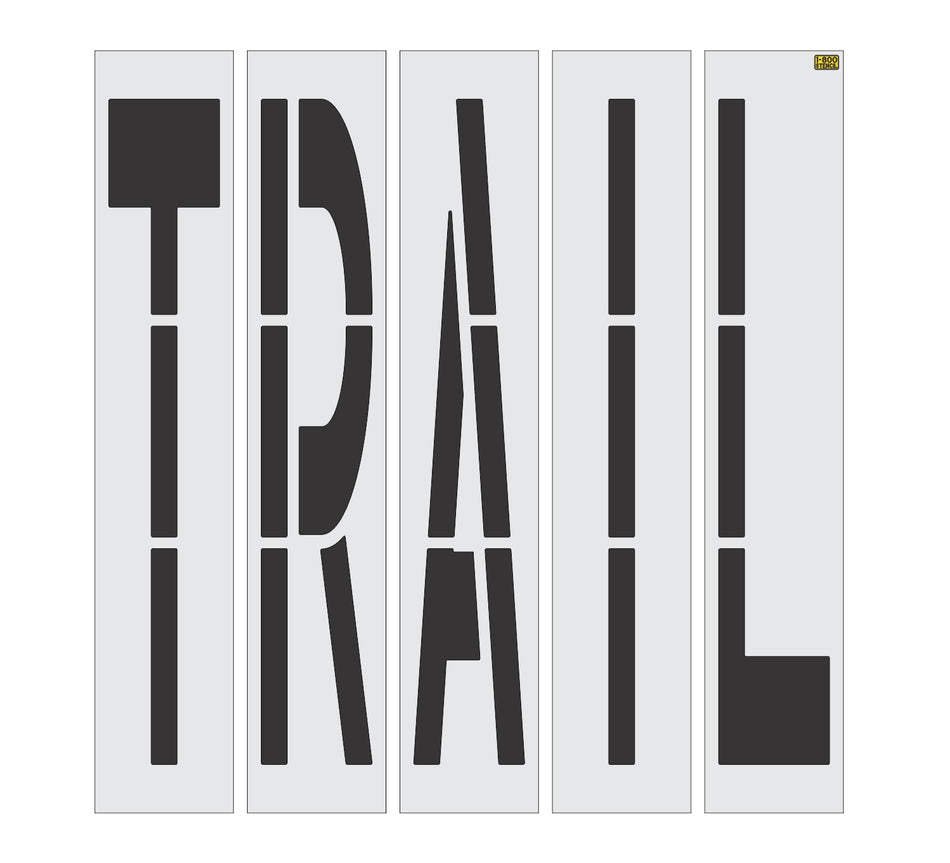 96" California DOT TRAIL Wording Stencil