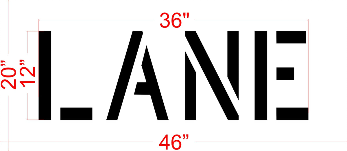 12 inch LANE stencil