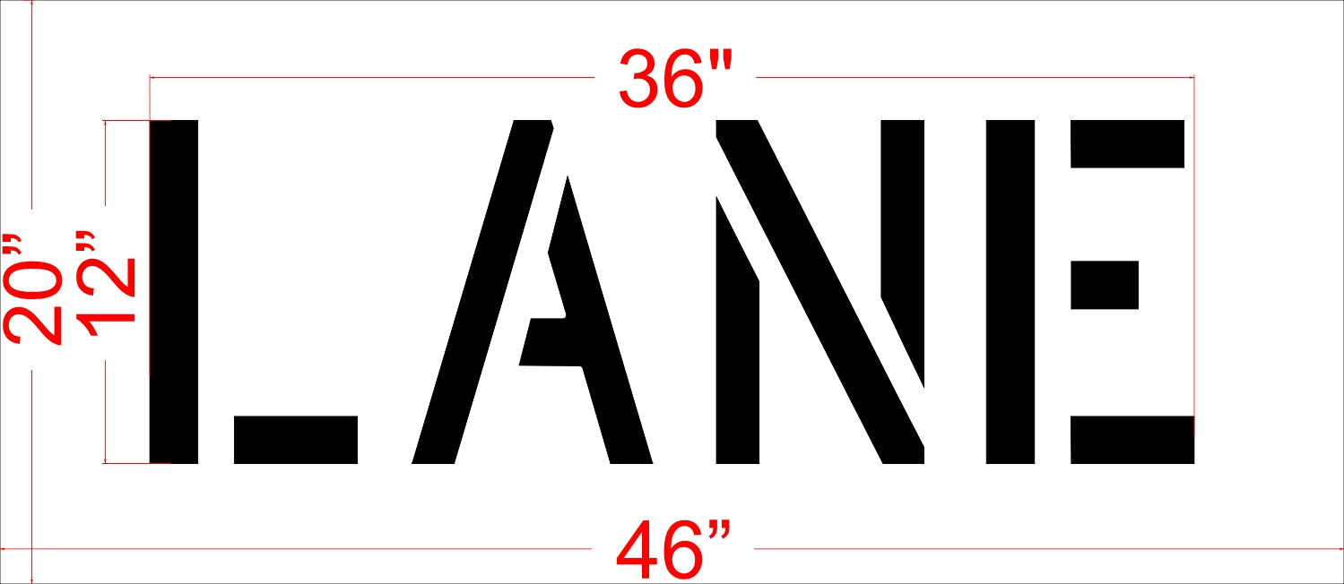 12 inch LANE stencil