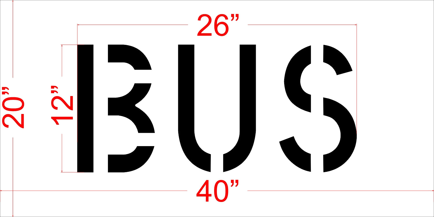 12 inch BUS stencil
