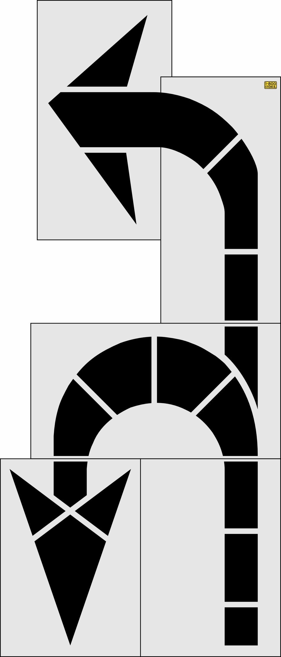 228" Houston DOT Left and U-Turn Arrow Stencil