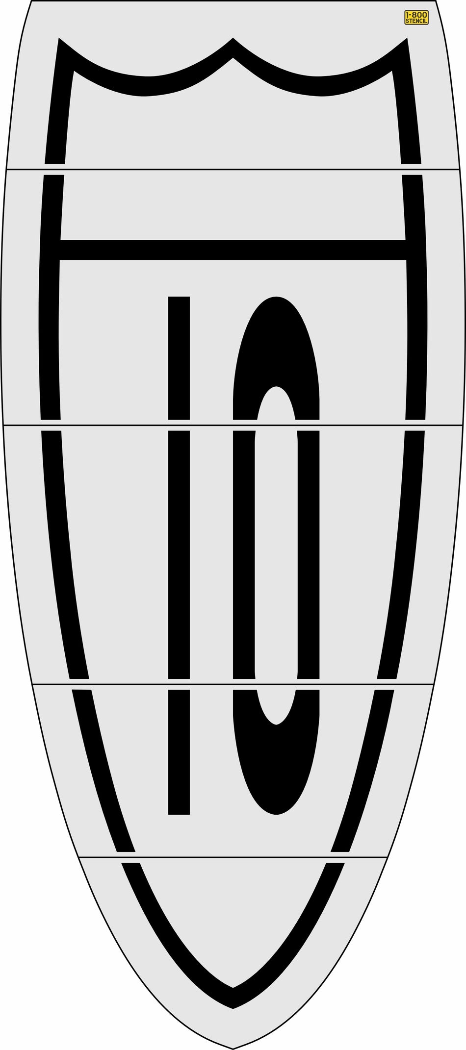 180" Houston DOT 10 Interstate Shield Stencil