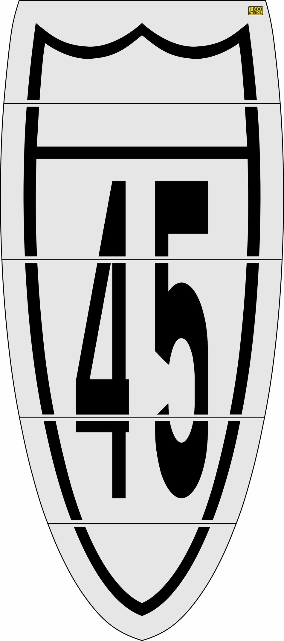 180" Houston DOT 45 Interstate Shield Stencil